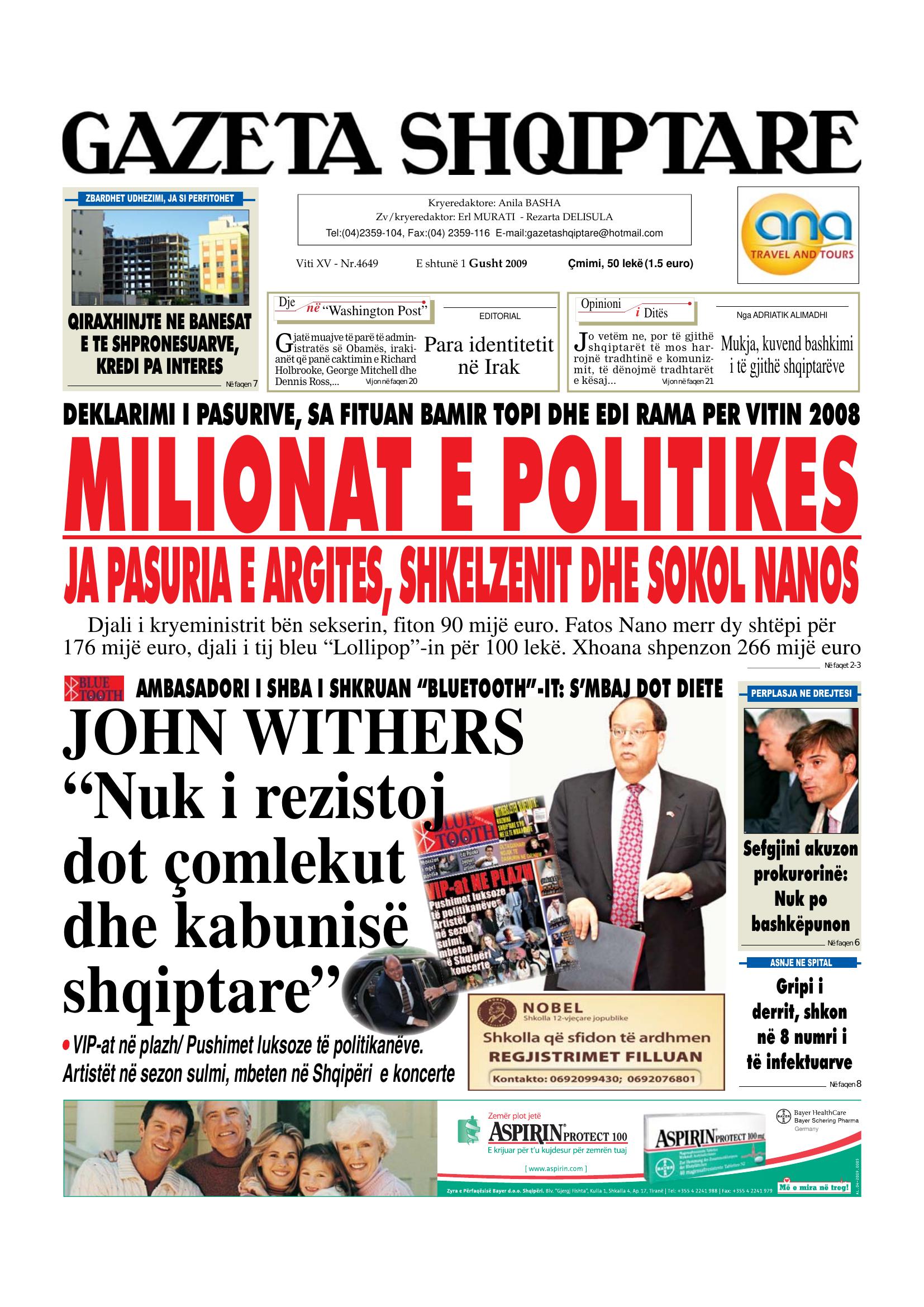 Gazeta Shqiptare 2009-08-01